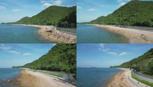深圳杨梅坑最美海边公路高清在线视频素材下载
