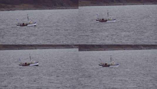 在苏格兰的Islay岛航行的船高清在线视频素材下载