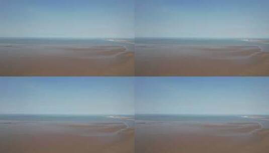 大海海边沙滩自然风光蓝天白云航拍高清在线视频素材下载