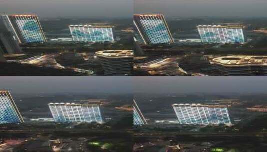 河南新乡城市夜景灯光交通竖屏航拍高清在线视频素材下载