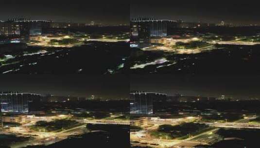 江苏苏州三塘街夜景竖屏航拍高清在线视频素材下载