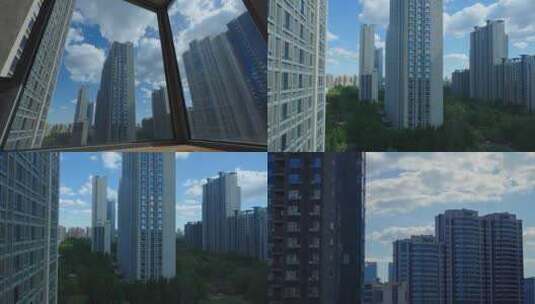京贸国际城居民楼延时高清在线视频素材下载