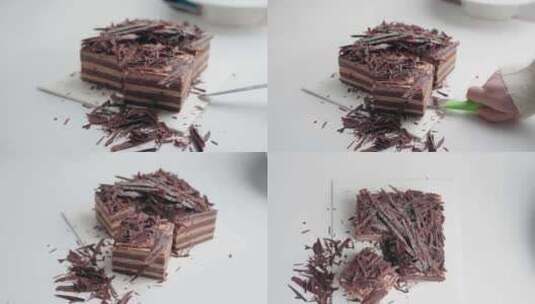 黑森林 慕斯蛋糕 生日蛋糕 巧克力蛋糕高清在线视频素材下载