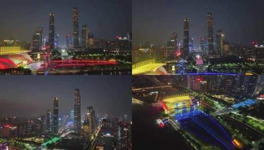 广州珠江新城CBD夜景高清在线视频素材下载