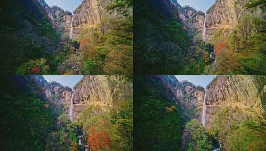 秦岭秋景太平森林公园瀑布高清在线视频素材下载