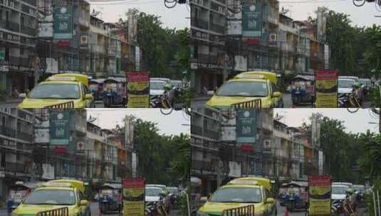 泰国曼谷清迈古城街道车辆汽车高清在线视频素材下载