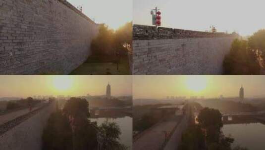 航拍南京中华门城堡高清在线视频素材下载