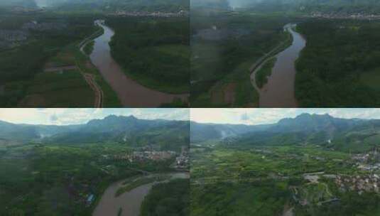 西双版纳 雨林 澜沧江 航拍高清在线视频素材下载