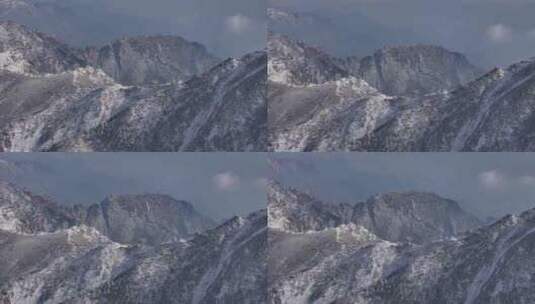 秦岭朱雀国家森林公园（冰晶顶）雪景航拍高清在线视频素材下载