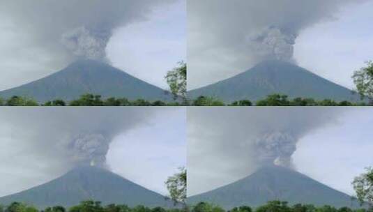 活火山上的滚滚浓烟高清在线视频素材下载