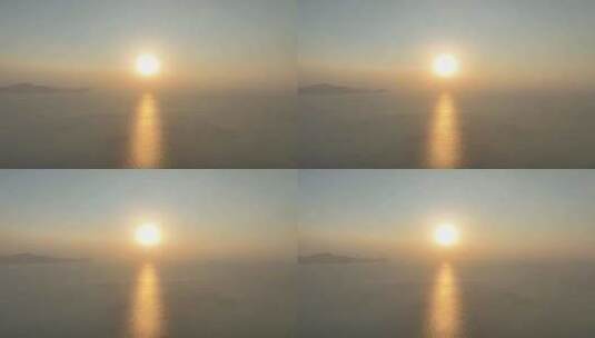 大海太阳海面阳光海洋航拍夕阳高清在线视频素材下载