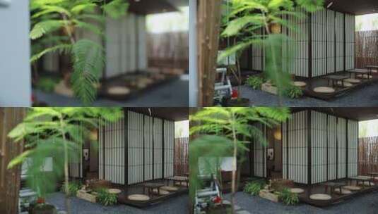 传统日式园林和房屋高清在线视频素材下载