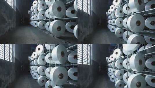 化纤厂纺织厂生产车间高清在线视频素材下载