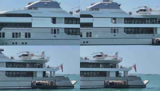 豪华游艇停靠三亚三亚湾高清在线视频素材下载