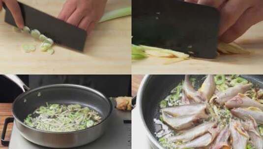 中国常见家常菜红烧小黄花烹饪过程高清在线视频素材下载