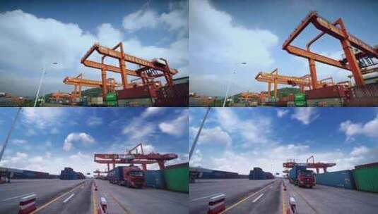 重庆江北果园港港口延时高清在线视频素材下载
