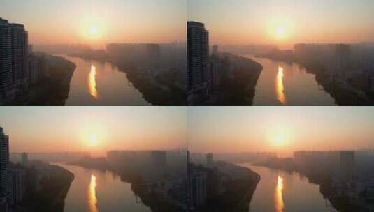 惠州惠城东平半岛日出大景高清在线视频素材下载
