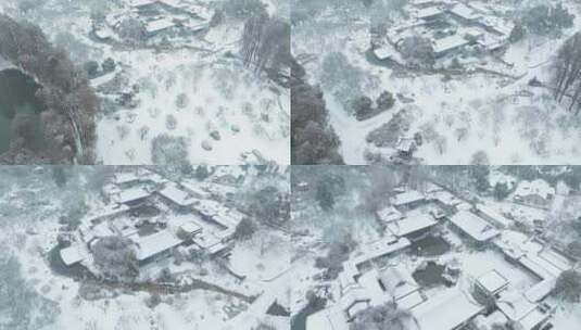 武汉东湖梅园雪景风光高清在线视频素材下载