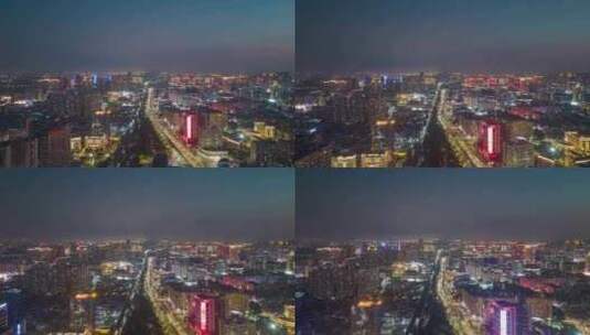 福建泉州夜景延时航拍高清在线视频素材下载