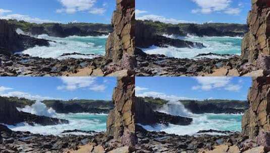 澳洲KIAMA，Bombo Headland Quarry高清在线视频素材下载