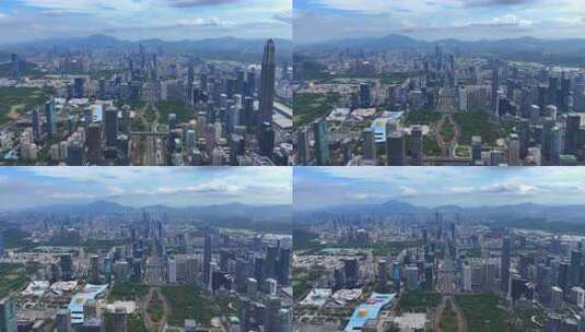 深圳福田 城市高楼 CBD 深圳延时 深圳航拍高清在线视频素材下载