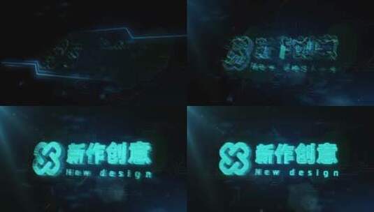 科技 霓虹 灯光 logo 展示 演绎高清AE视频素材下载