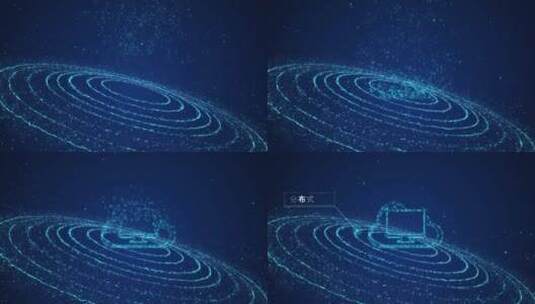 蓝色点线粒子互联网网络科技云AE模板高清AE视频素材下载