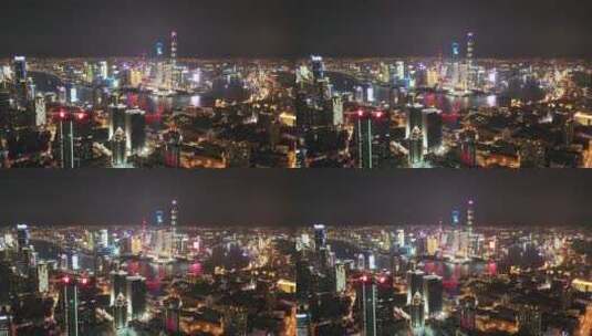 4K 航拍上海城市夜景高清在线视频素材下载