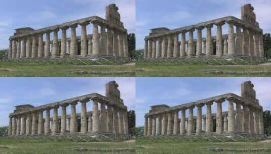 意大利雅典娜神庙侧视图高清在线视频素材下载