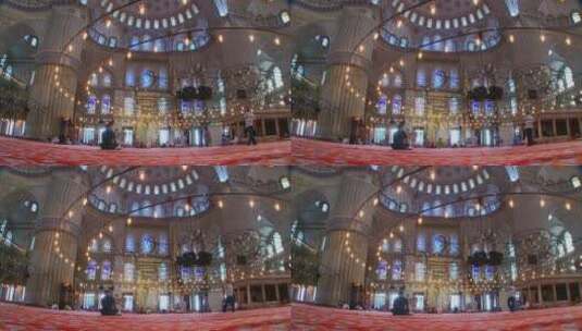 土耳其清真寺内部结构高清在线视频素材下载