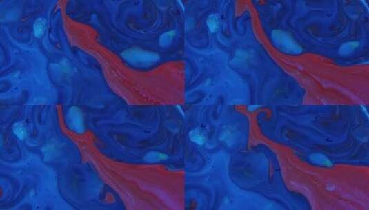 红色和蓝色液体融合动画高清在线视频素材下载
