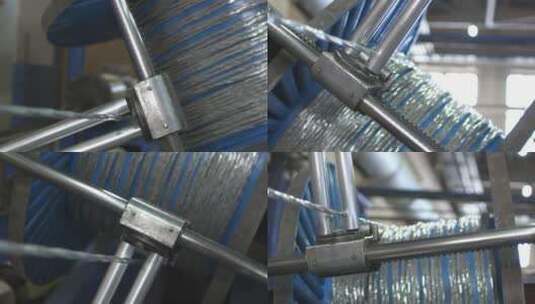 工厂电缆生产的特写镜头高清在线视频素材下载