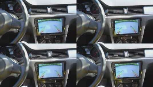 交通安全倒车影像后视镜开车高清在线视频素材下载