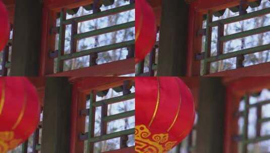 喜庆吉祥大红灯笼春节装饰高清在线视频素材下载