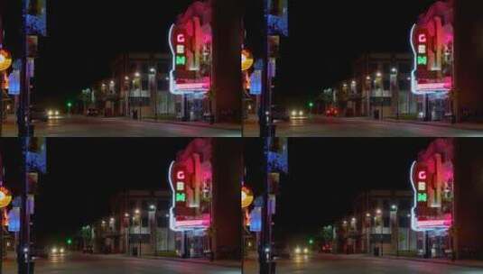 夜晚美国小镇街道的交通高清在线视频素材下载