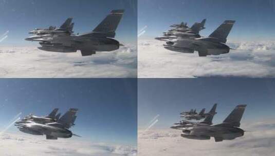 航拍F16战斗机驾驶舱镜头高清在线视频素材下载