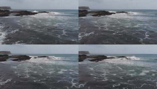 海浪拍打着礁石高清在线视频素材下载