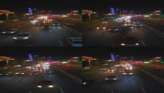实拍 深圳 城市 夜景 交通 车辆 行驶 竖屏高清在线视频素材下载