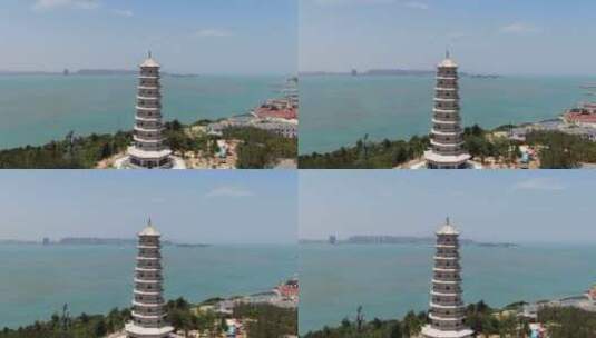 福建湄洲岛5A景区航拍高清在线视频素材下载