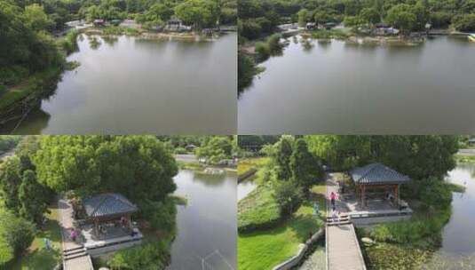 无锡蠡湖公园全景4K航拍高清在线视频素材下载