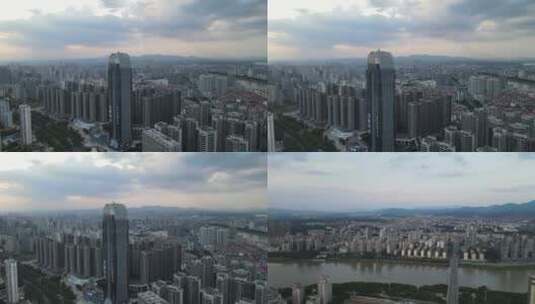江西赣州城市风光第一高楼航拍高清在线视频素材下载
