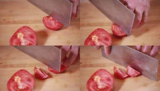 大厨切番茄高清在线视频素材下载