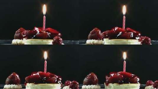 草莓生日蛋糕高清在线视频素材下载