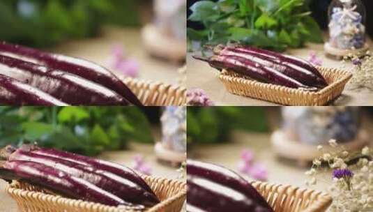 【镜头合集】东北特产长茄子紫茄子高清在线视频素材下载