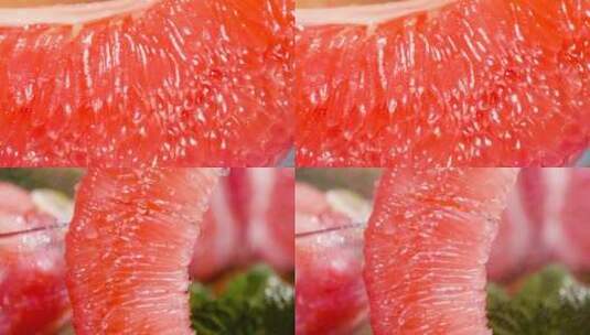 三红蜜柚果肉高清在线视频素材下载