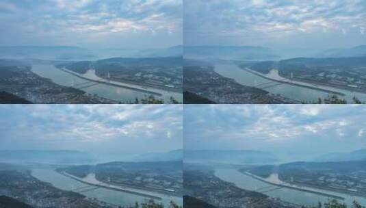 黄昏时分的三峡大坝延时高清在线视频素材下载