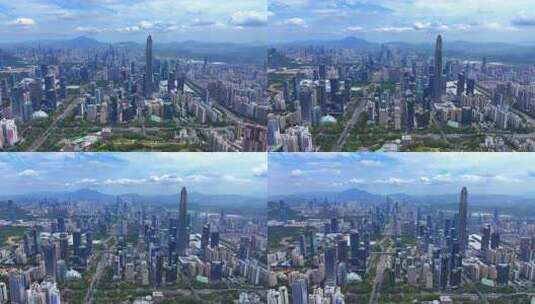 深圳福田 城市高楼 CBD 深圳延时 深圳航拍高清在线视频素材下载