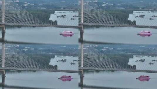 襄阳三桥桥梁上的车流高清在线视频素材下载