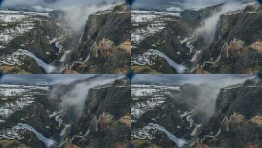 山谷瀑布风景延时自然风光高清在线视频素材下载