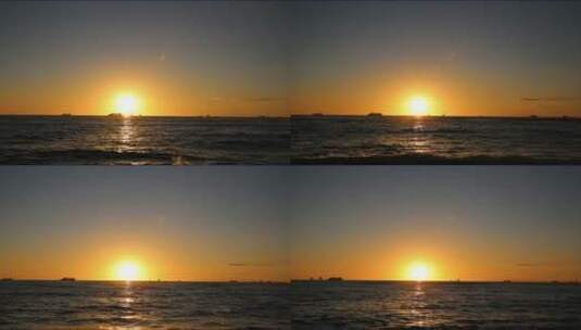 延时大海上的日落高清在线视频素材下载
